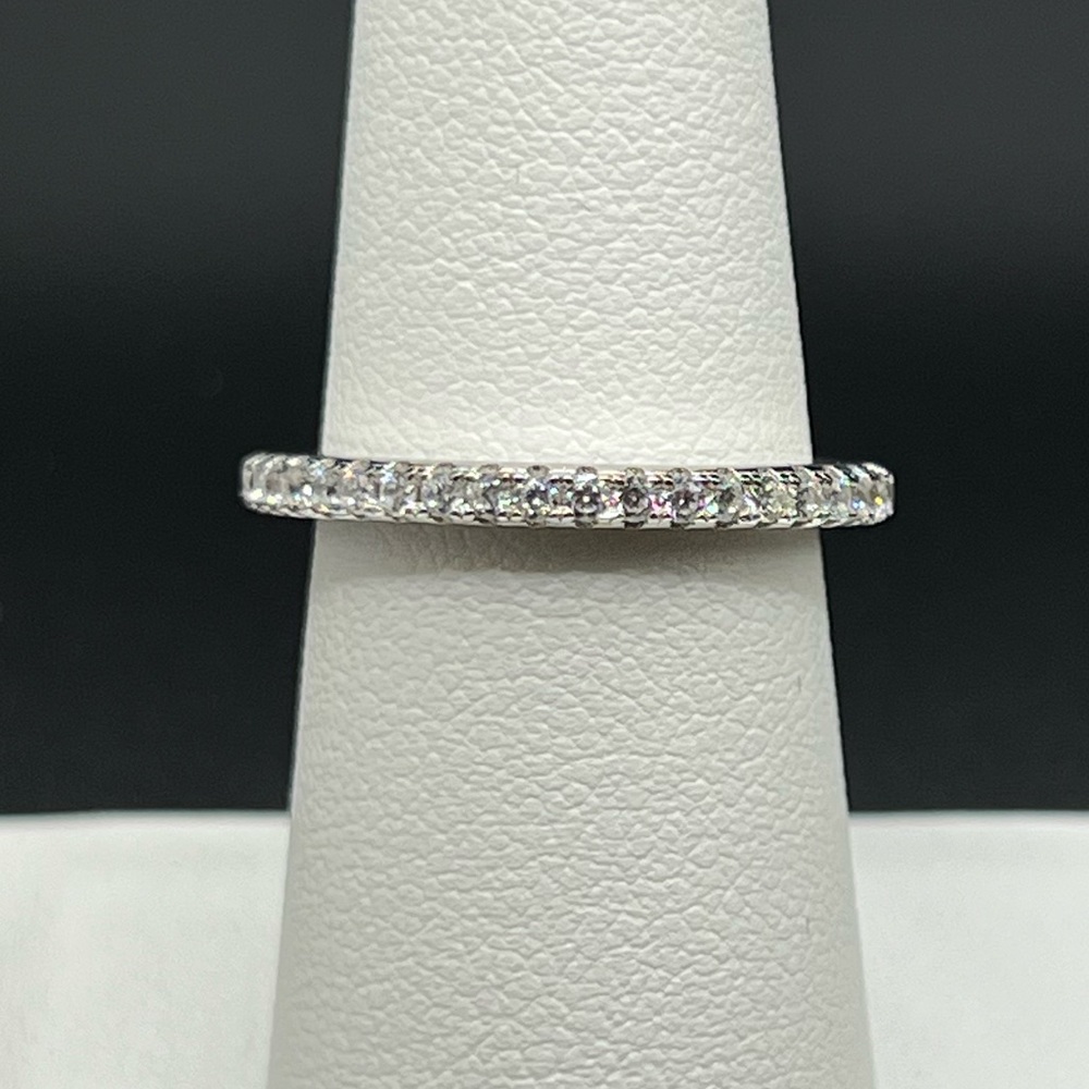 Sterling Silver Stackable Eternity Cz Ring - image 2